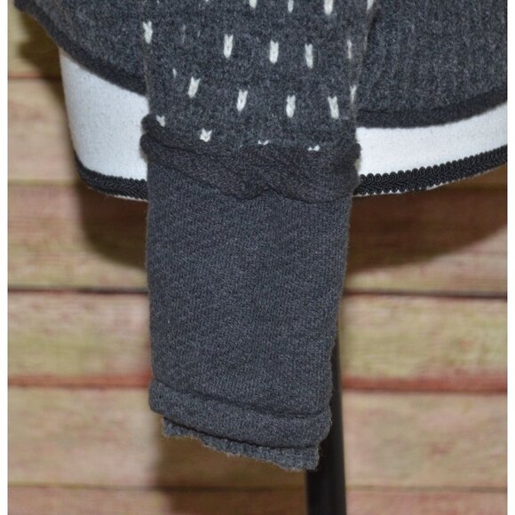 Free People Ladies Gray On My Way Hoodie Knit Sweater Size XS Mixed Print Wool - Picture 8 of 15